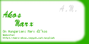 akos marx business card